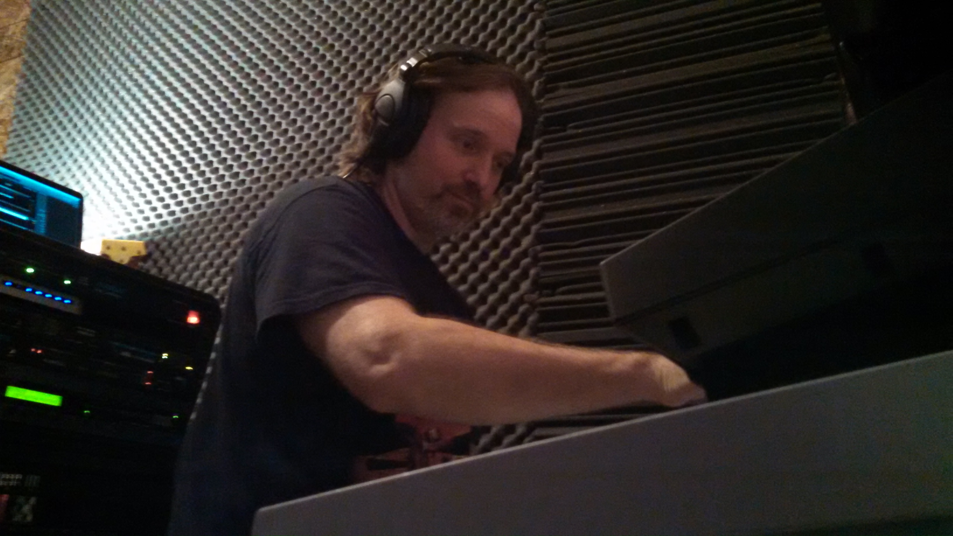Circuline's Andrew Colyer, composing and recording in The Cave.